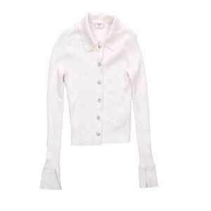 Abercrombie & Fitch Sweater Cardigan White Sz Small Collared Bella Swan Preppy